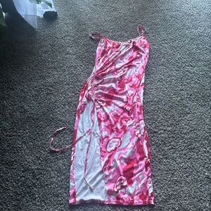 Amazon Pink and White Maxi Dress